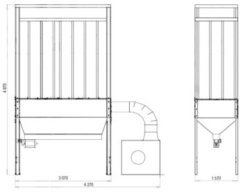 Odciąg do trocin ADAMIK FT 6103 LS wymiary